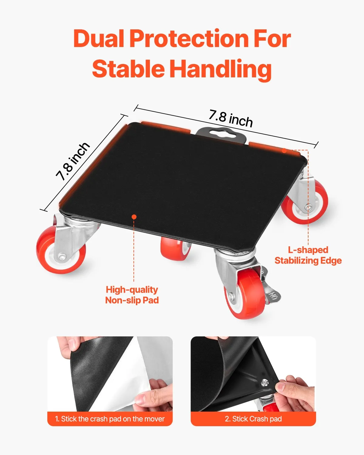 VEVOR Furniture Dolly, Maximum Load 3474 lbs, Heavy Duty Furniture Movers with 5 360°,-$45