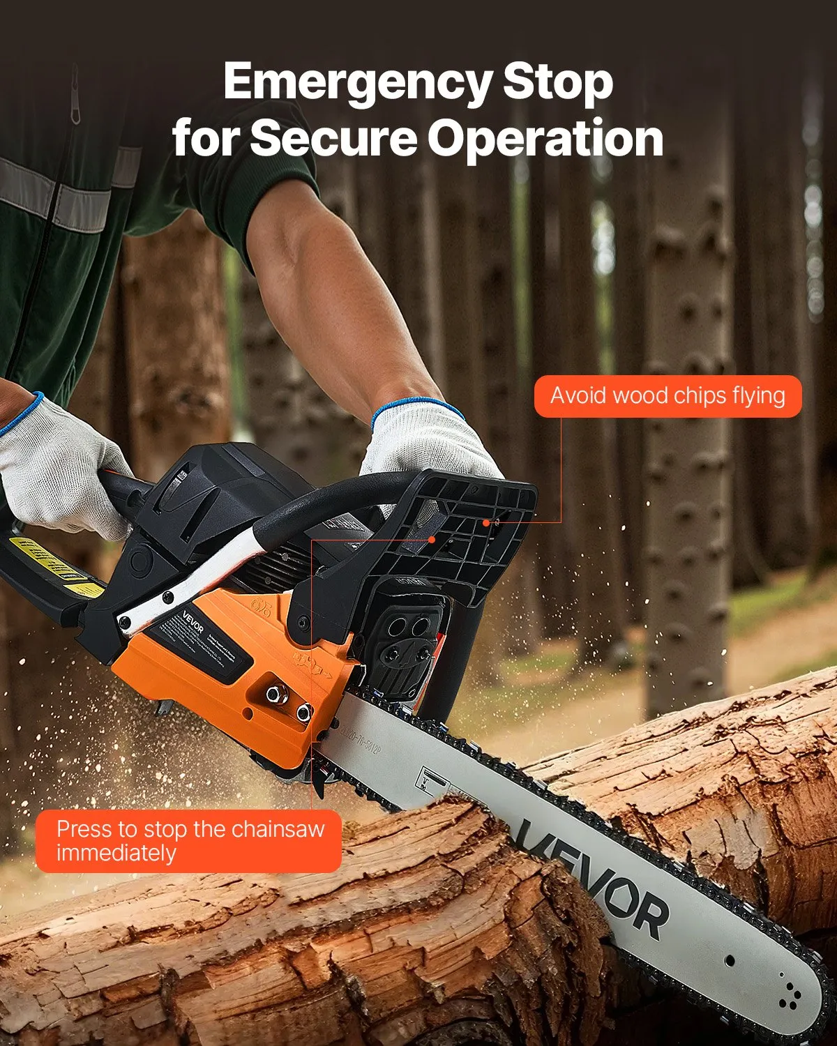 Open Box VEVOR 62 cc Gas Chainsaw, 20 inch Gas Powered Chainsaw, 3.8 HP Power Chain Saw,-$90