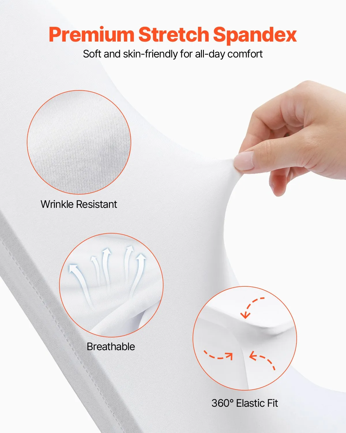 VEVOR Stretch Spandex Folding Chair Covers, Universal Fitted Chair Cover, Removable(50PCS White)