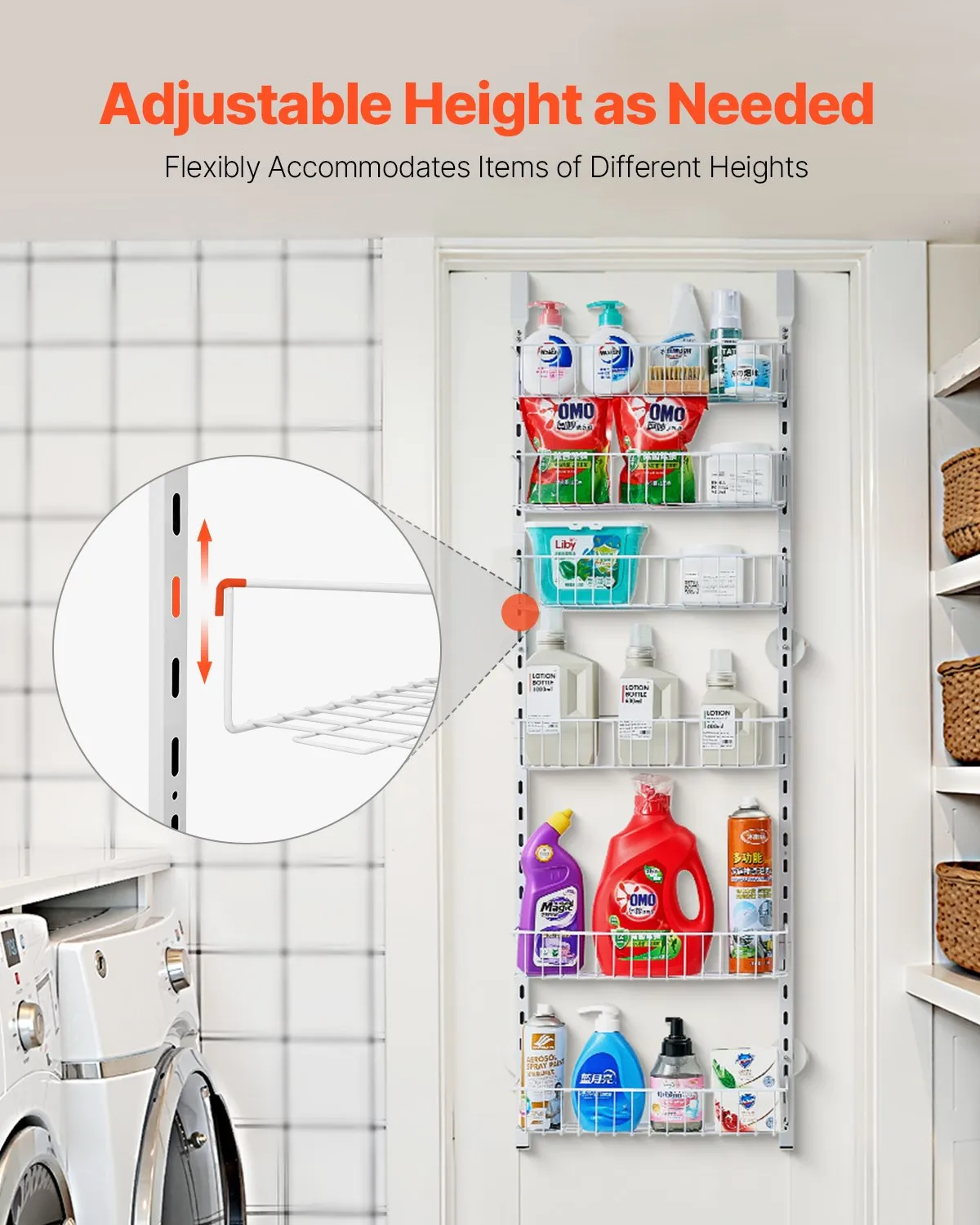 VEVOR Over the Door Pantry Organizer, 6-Tier Pantry Organization and Storage,HeHanging Spice Rack,-$25