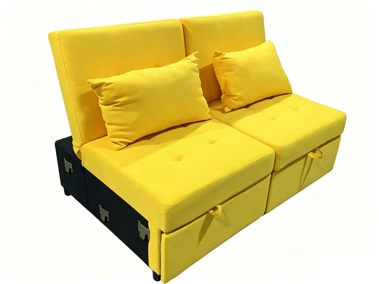 Brand New Assemble POVISON Chair Bed Sleeper, 3-in-1 Convertible Sofa Chair W/ Adj Backrest(Yellow),-$500/pair