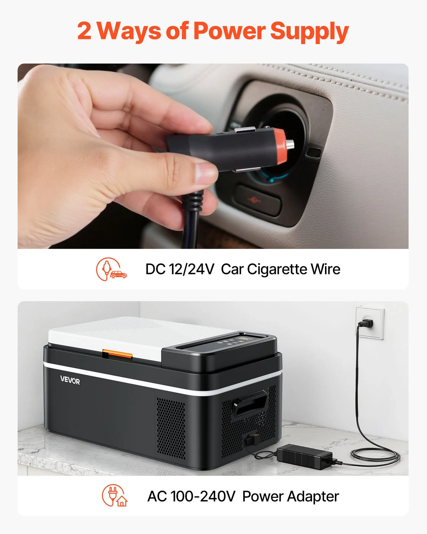 VEVOR Car Refrigerator, DC 12/24V AC100-240V Compressor Electric Cooler, -4°F to 68°F,-$130
