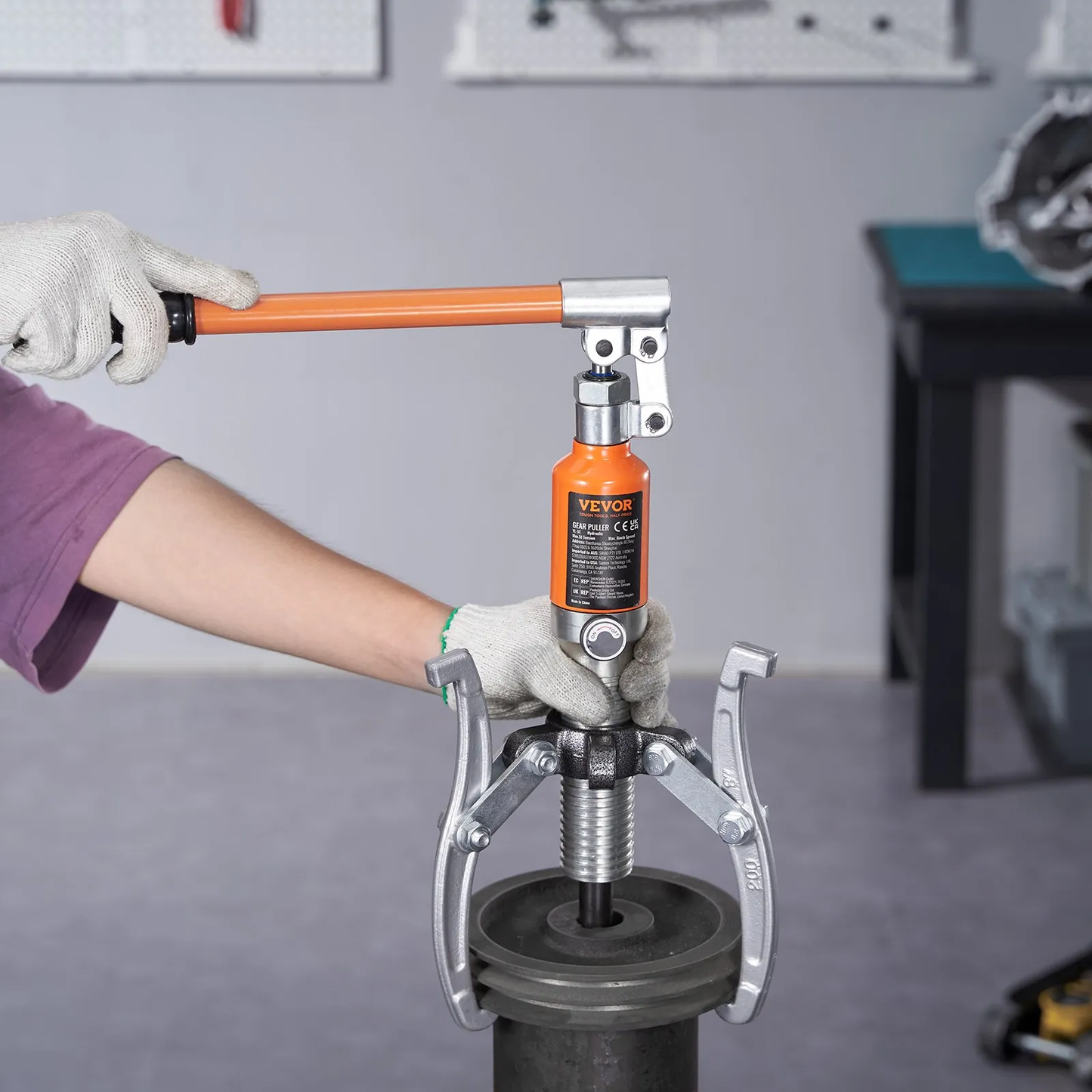 VEVOR Hydraulic Gear Puller, 5 Ton Max Capacity Wheel Bearing Pulling Separator,-$50