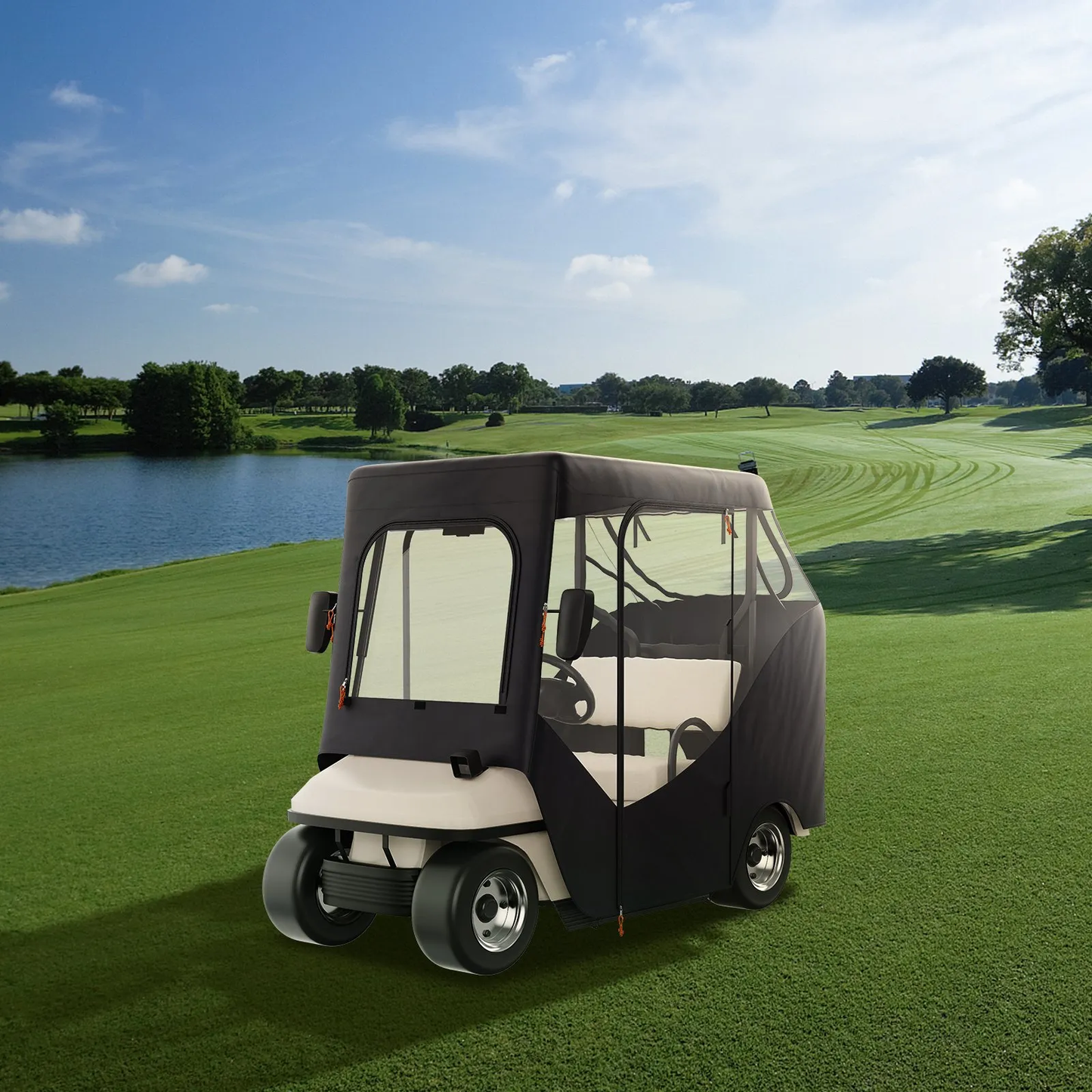 VEVOR Golf Cart Enclosure, Polyester Driving Enclosure, Club Car Covers Suitable for 2-Seater Golf Carts,-$65