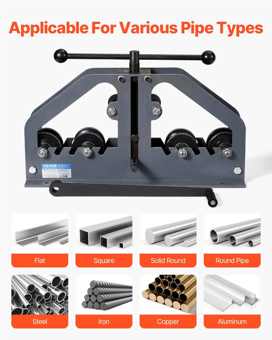 VEVOR Tube Roller Bender, Max 1-1/2" Manual Tube Pipe Roller Bender with 6 Dies, 360° ,-$240