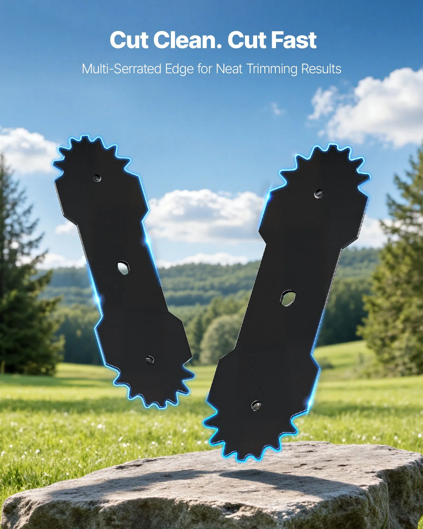 VEVOR Electric Edger Blades, 8.8-inch Length, 3-Pack Replacement Blades, 65Mn High,-$15