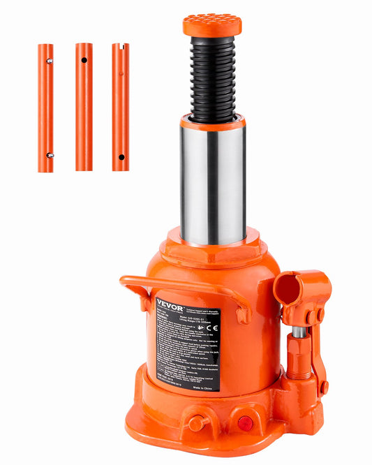 VEVOR Hydraulic Bottle Jack, 20 Ton/44092 lbs Welded Bottle Jack with 6.69''-12.6'' Lifting Range,-$40