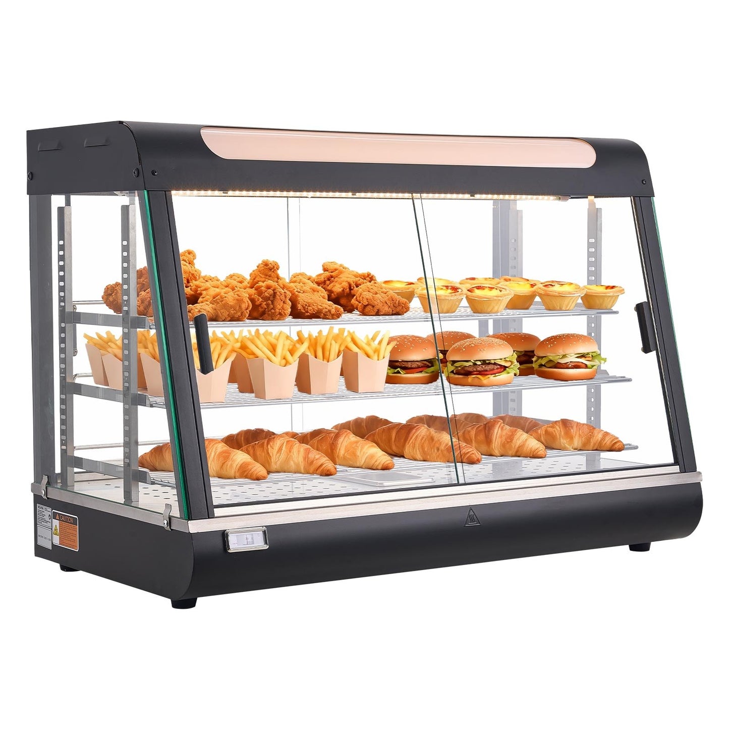 VEVOR 3-Tier Commercial Food Warmer Display, 1400W Food Display Warmer with LED Light,-$300