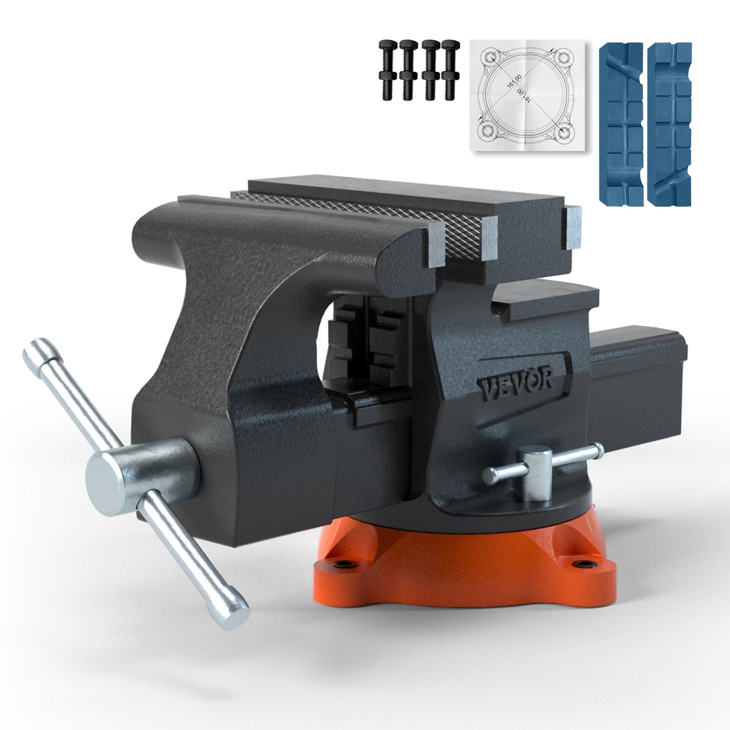 VEVOR Bench Vise, 6.5" Jaw Width 6.5" Forward &9.3" Reverse Opening, 360° Swivel Base,-$70