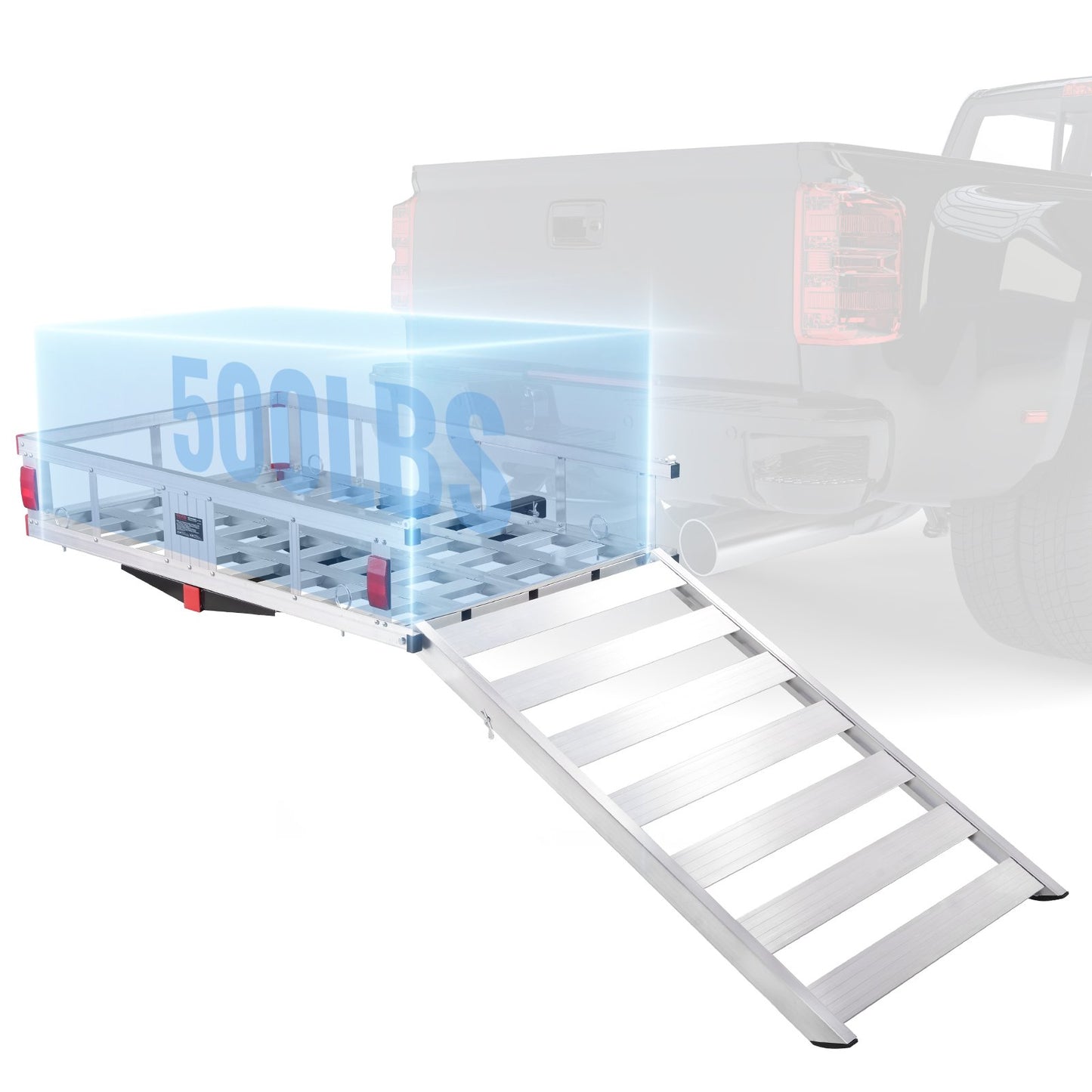 VEVOR 50 x 29.5 x 8.7 in Hitch Cargo Carrier, 500lb Capacity Trailer Hitch Mount Aluminum,-$180