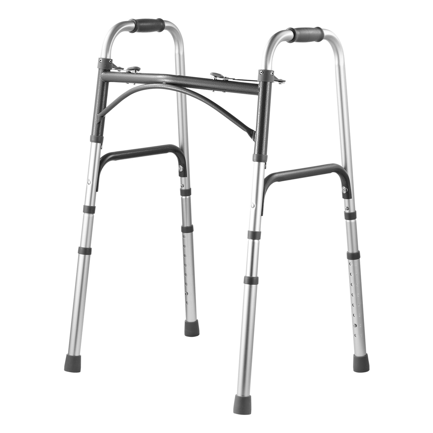 VEVOR Folding Walker, 2-Button Folding Walkers with 8-Level Adj Height and Durable Handles,-$35