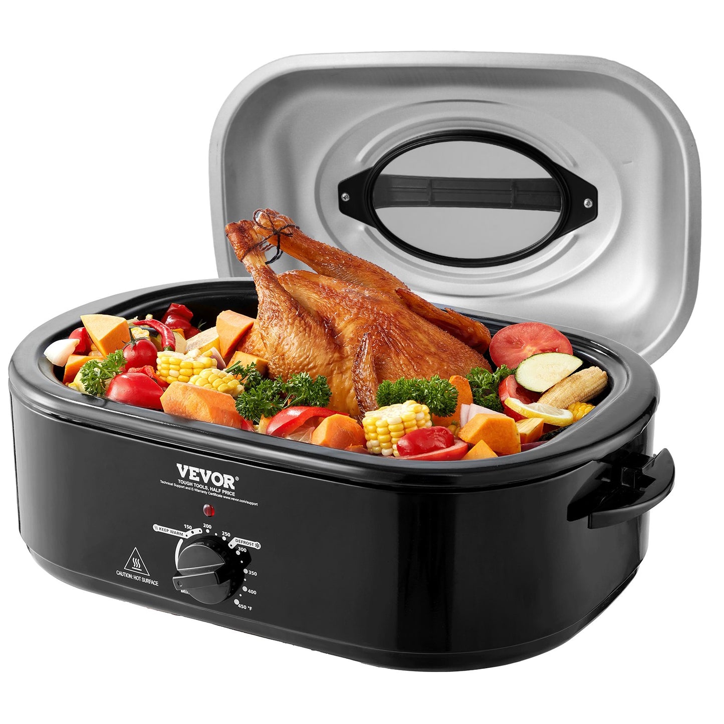 VEVOR Electric Roaster Oven, 20 QT Turkey Roaster Oven with Self-Basting Lid, 1450W Roaster Oven,-$65