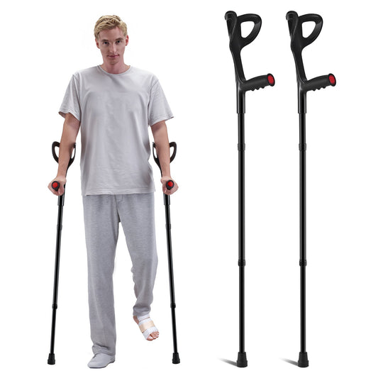 VEVOR Folding Forearm Crutches, 10-Level Height Adjustable Aluminum Walking Crutches, -$25