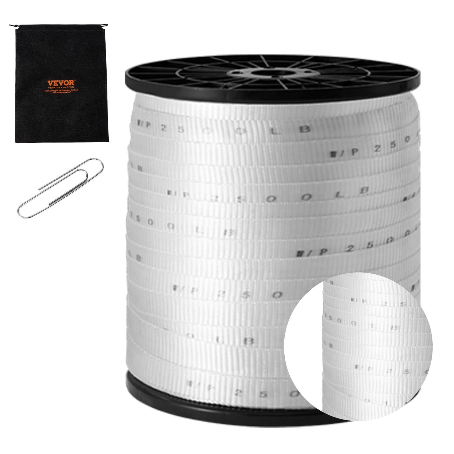VEVOR Polyester Pull Tape, 3/4" x 528' Mule Tape Flat Rope, 2500 lbf Tensile Capacity,-$30