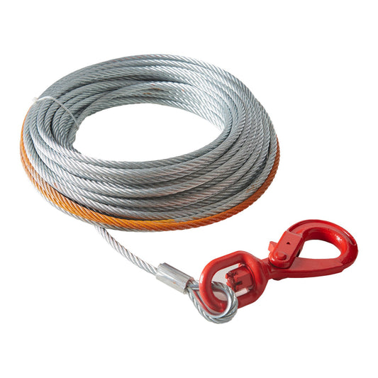 VEVOR Galvanized Steel Winch Cable, 3/8 Inch x 50 Feet 15,200 lbs Breaking Strength, Wire Winch Rope,-$60
