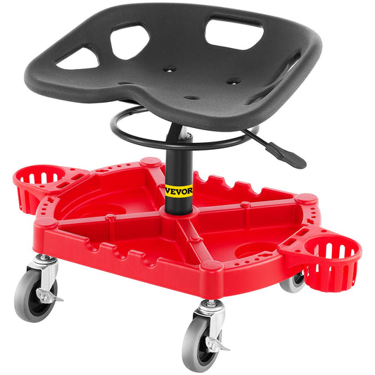 VEVOR Rolling Garage Stool, 300LBS Capacity, Adjustable Height from 18 in to 23 in, 360-degree Wheels,-$65