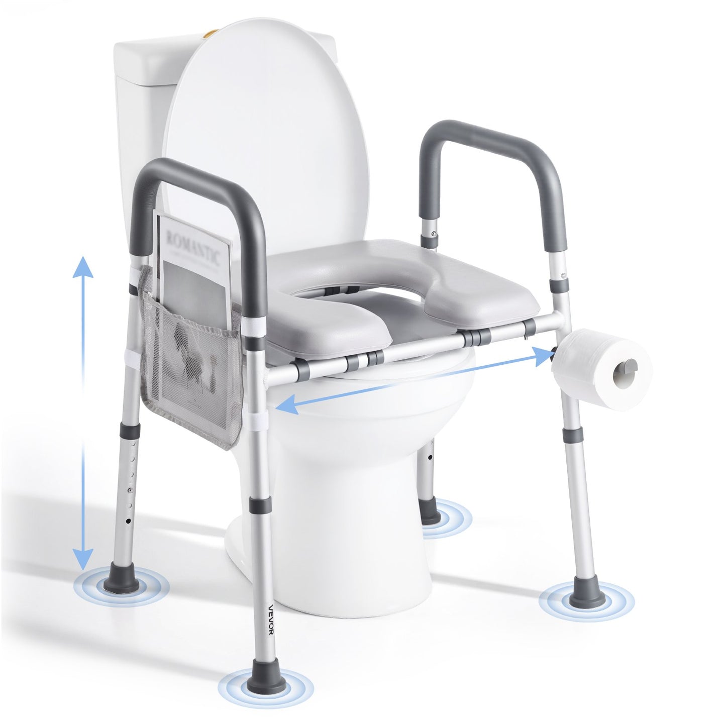 VEVOR Raised Toilet Seat with Arms, 400 lbs Load Capacity, Adjustable Height and Width,-$50