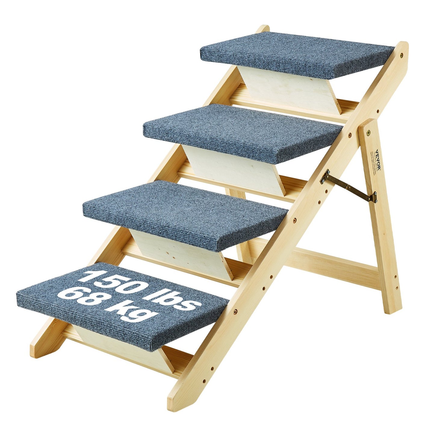 VEVOR Wood Pet Stairs/Pet Steps, 2-in-1 Foldable Wooden Dog Stair for Beds, Sofa and Cars,-$70