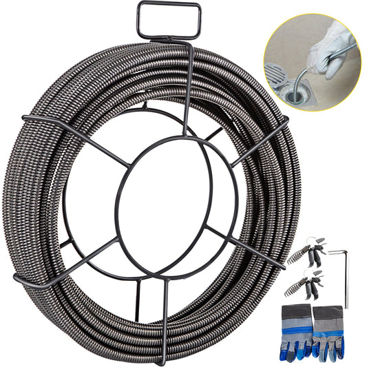 VEVOR Drain Cleaning Cable 75 Feet x 1/2 Inch Solid Core Cable Sewer Cable Drain Auger Cable Cleaner,-$60