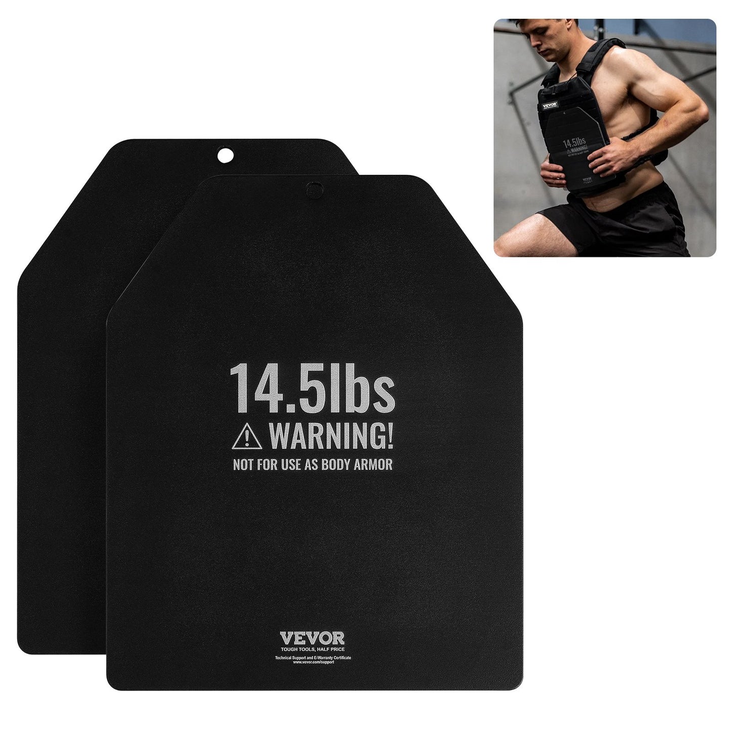 VEVOR Weight Vest Plates, 14.5 LB Pairs, Premium Steel Weighted plates,-$45