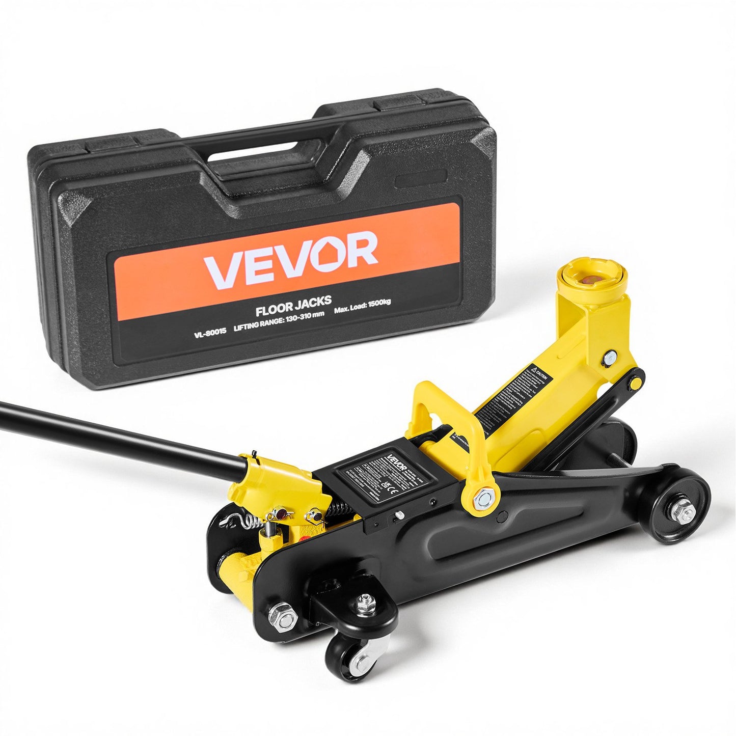 VEVOR Low Profile Floor Jack, 1.5 Ton (3300 lbs) Capacity, Steel Racing Floor Jack,-$45