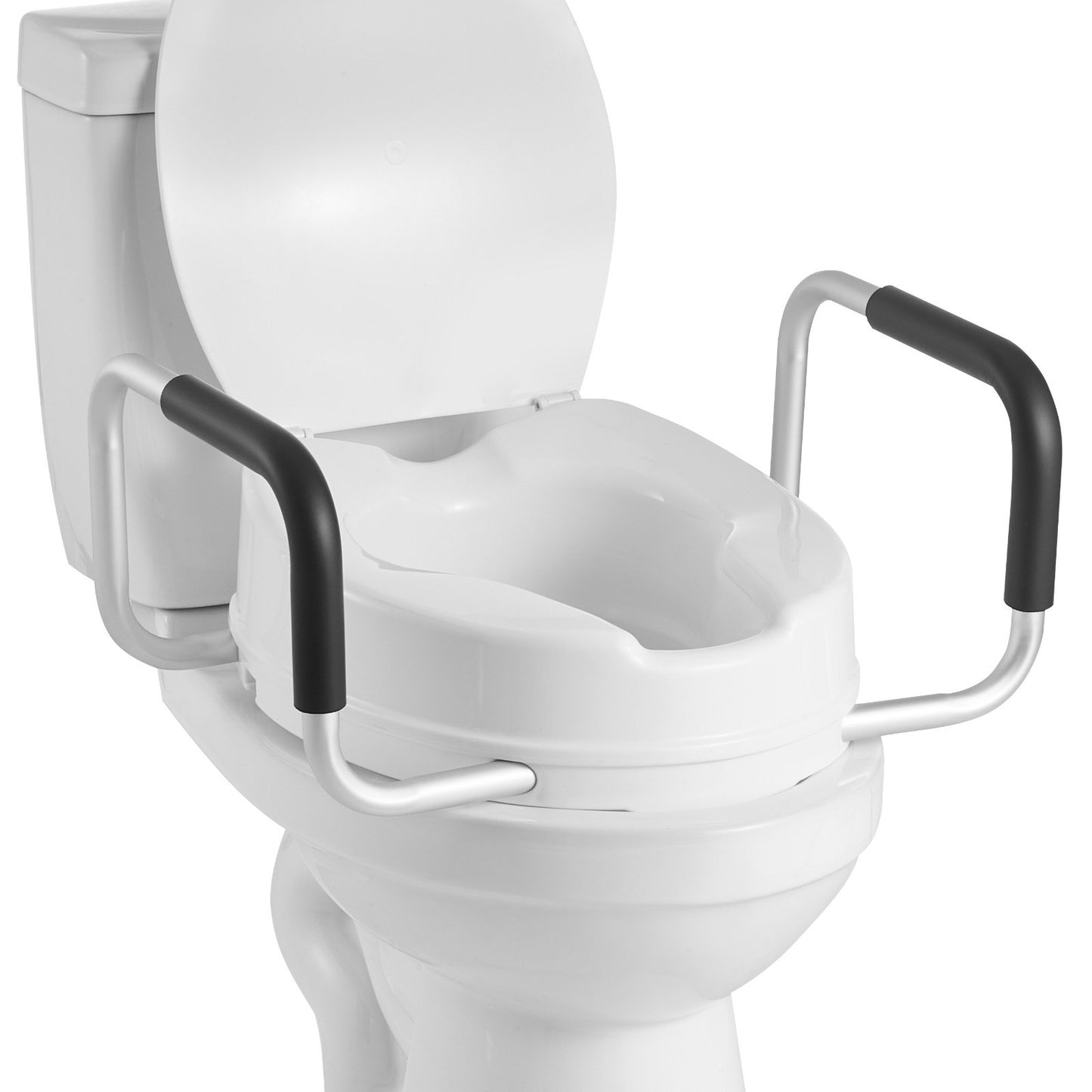 VEVOR Raised Toilet Seat with Arms, 300 lbs Load Capacity, 4-Inch Lift Height, Widened Commode,-$45