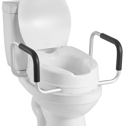 VEVOR Raised Toilet Seat with Arms, 300 lbs Load Capacity, 4-Inch Lift Height, Widened Commode,-$45