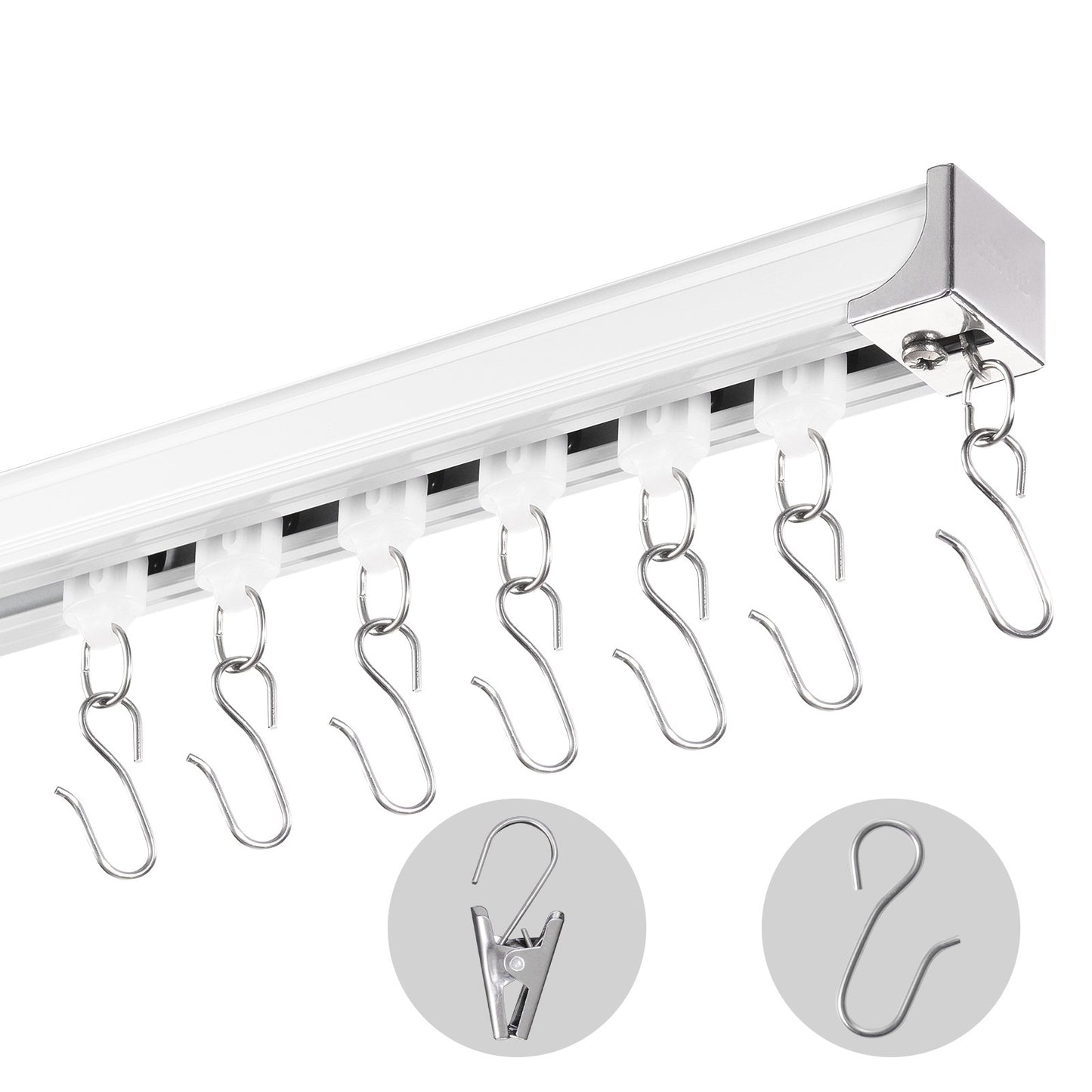 VEVOR Ceiling Curtain Track Set, 17.7 FT/5.4 Meter, Sliding Ceiling Track System for Curtains,-$35