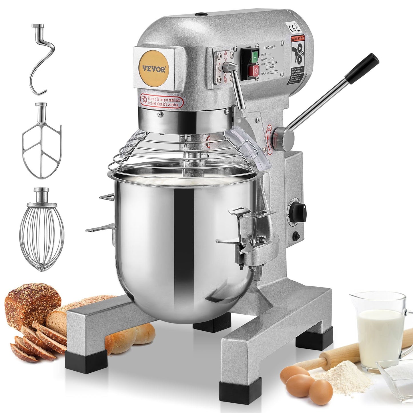 VEVOR Commercial Food Mixer, 14L Commercial Stand Mixer with 3 Adjustable Speeds, 550W,-$550