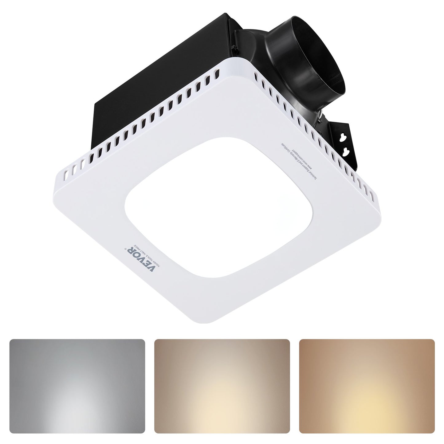 Open Box VEVOR Bathroom Exhaust Fan with LED Light, 130 CFM Bathroom Vent Three Gear Color Temp,-$40