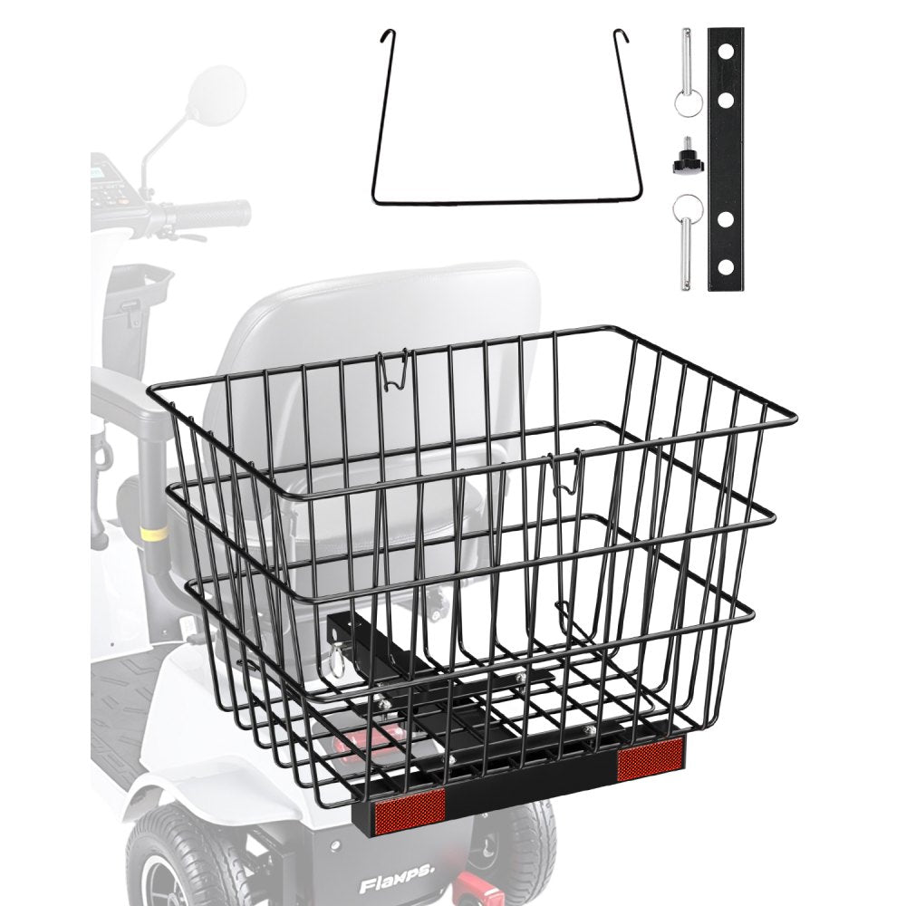 VEVOR Scooter Rear Basket, Heavy Duty Metal Wire Basket with Handle, Spacious Cargo Basket,-$30