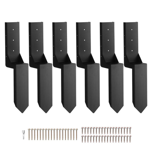 VEVOR Fence Post Anchor Repair Kit, 6 Pack Inner Diameter 3.5 x3.5 Inches Heavy Duty Steel Fence Post,-$55