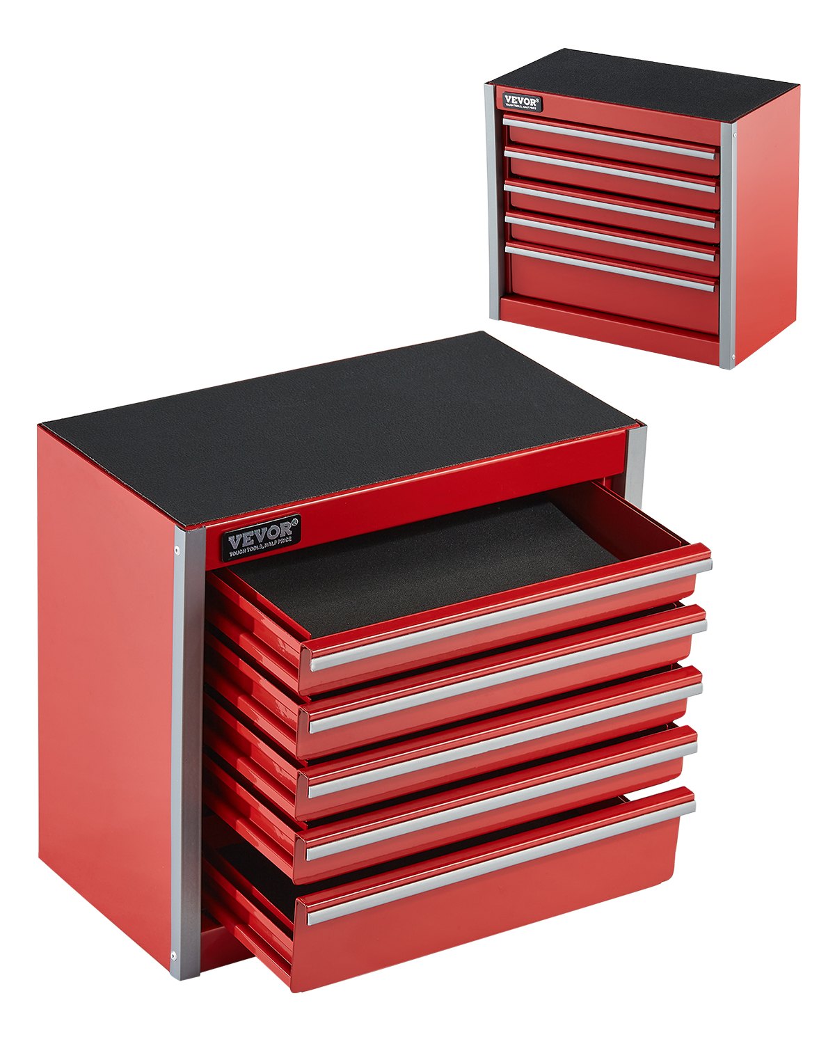 VEVOR Metal Tool Box, 8.6-inch, Portable Metal Tool Box with 5 Drawers,EVA Liners and PP Feet Pads,-$30