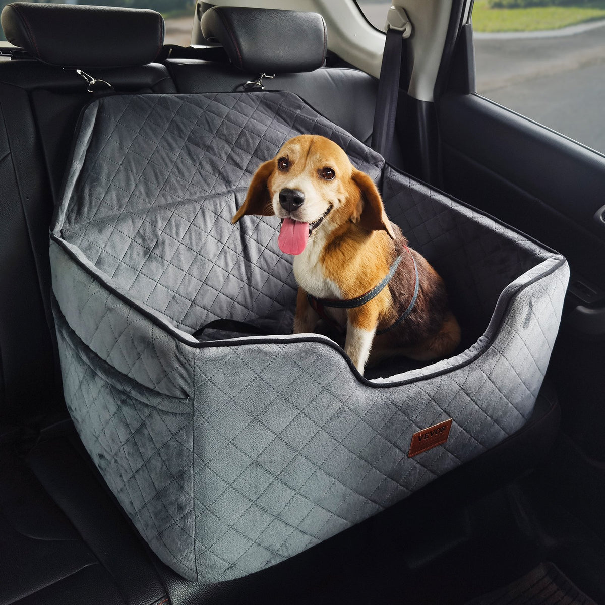 VEVOR Dog Car Seat,Dog Booster Seat for Car with A Storage Pocket,Filling or Medium & Large up to 55 lbs $45