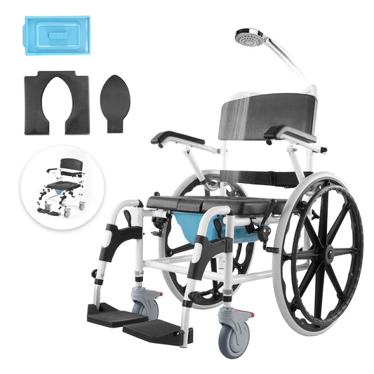 VEVOR Shower Wheelchair, 17.5in Width Aluminum Alloy Bathroom Wheelchair for Inside Shower,-$290