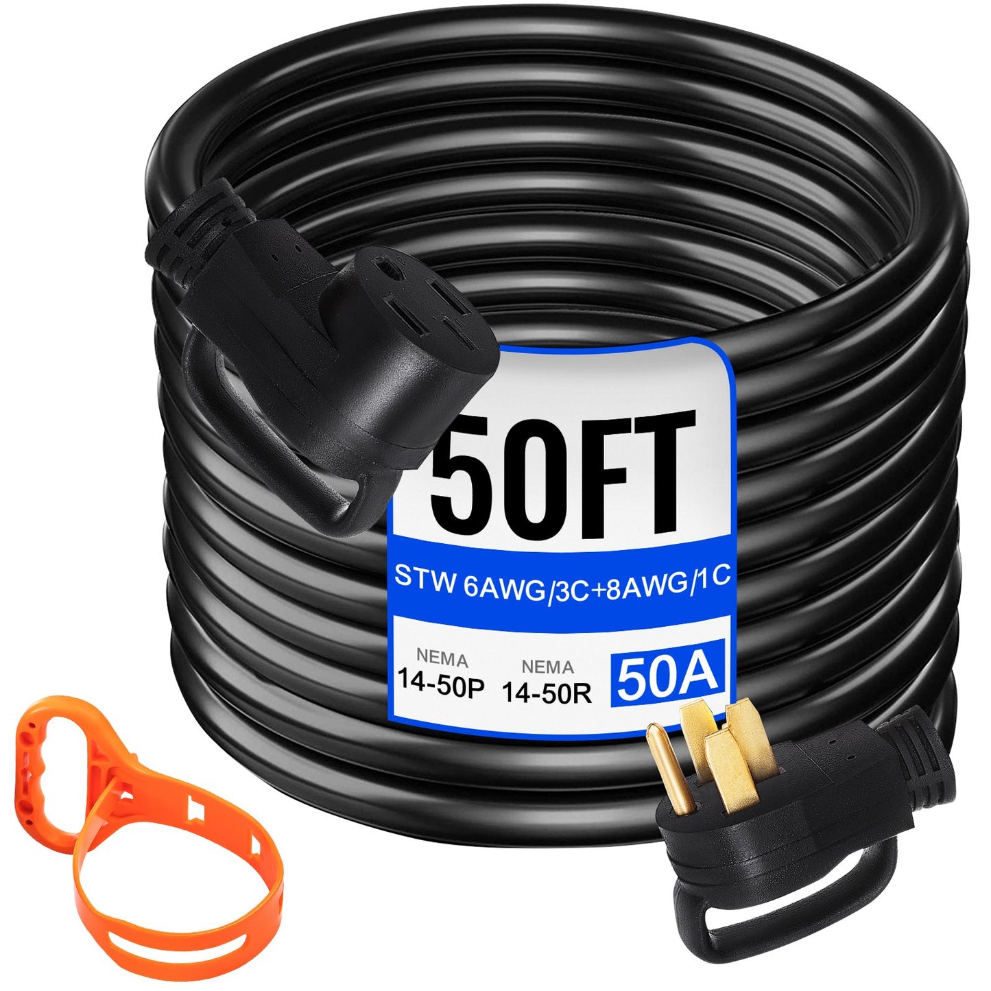 VEVOR 50 FT 50 Amp RV Extension Cord NEMA N14-50P to N14-50R, 125 / 250V Heavy Duty,-$200