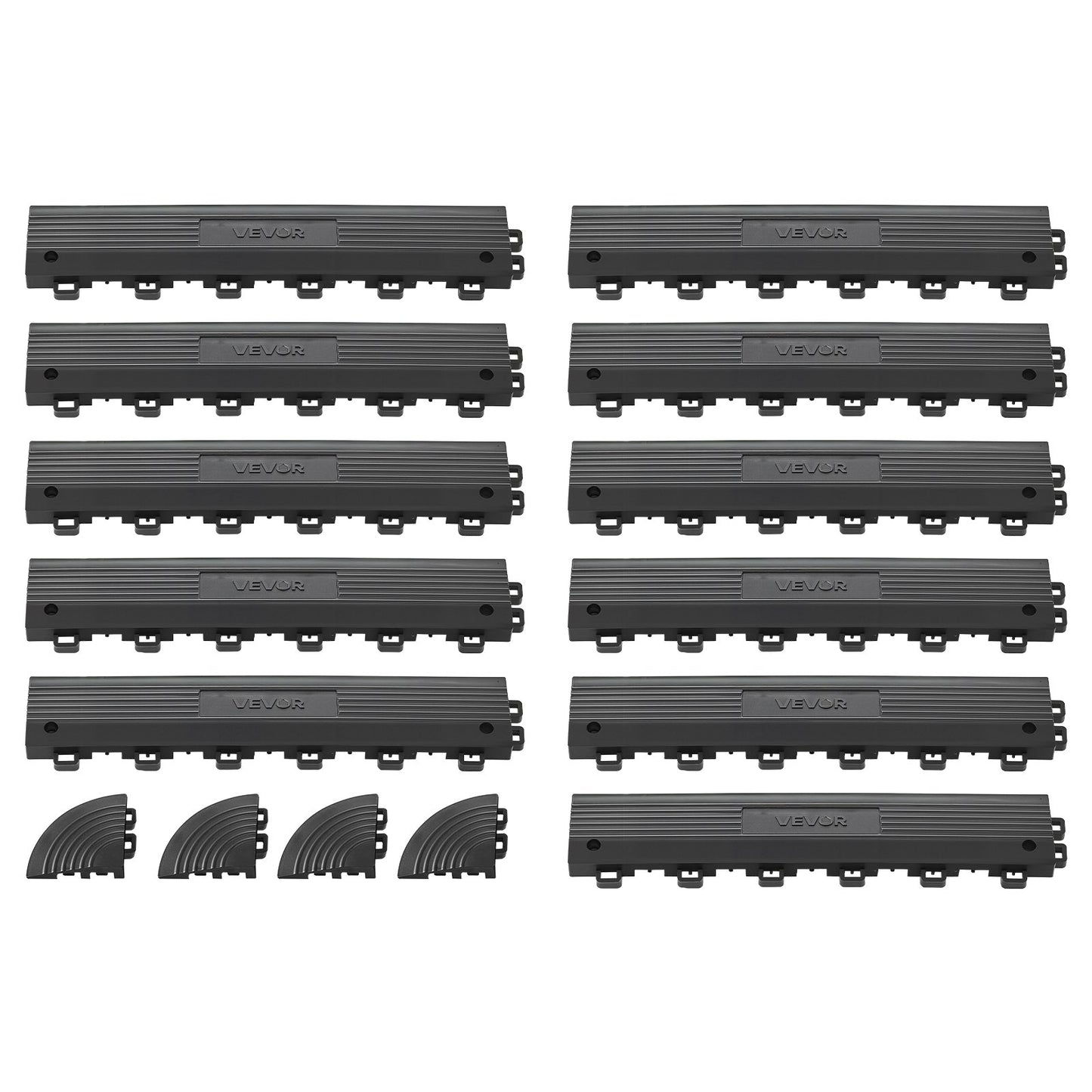 VEVOR Transition Edge Kit, 11-Piece, Durable PP Interlocking Modular Garage Floor Edging,-$15