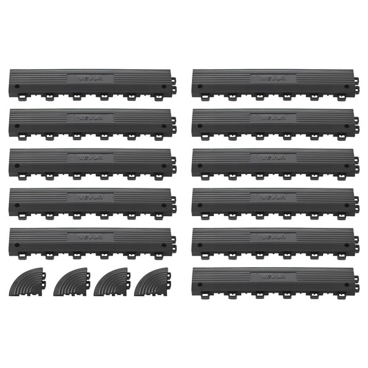 VEVOR Transition Edge Kit, 11-Piece, Durable PP Interlocking Modular Garage Floor Edging,-$15
