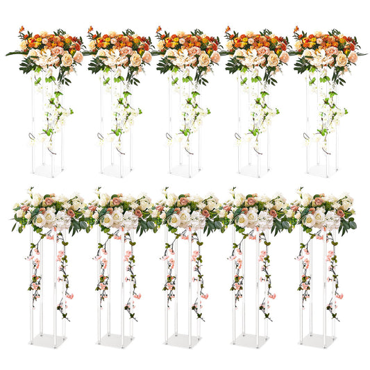 VEVOR 10PCS 23.6inch/60cm High Wedding Flower Stand, With Acrylic Laminate,Acrylic Vase Column,-$95