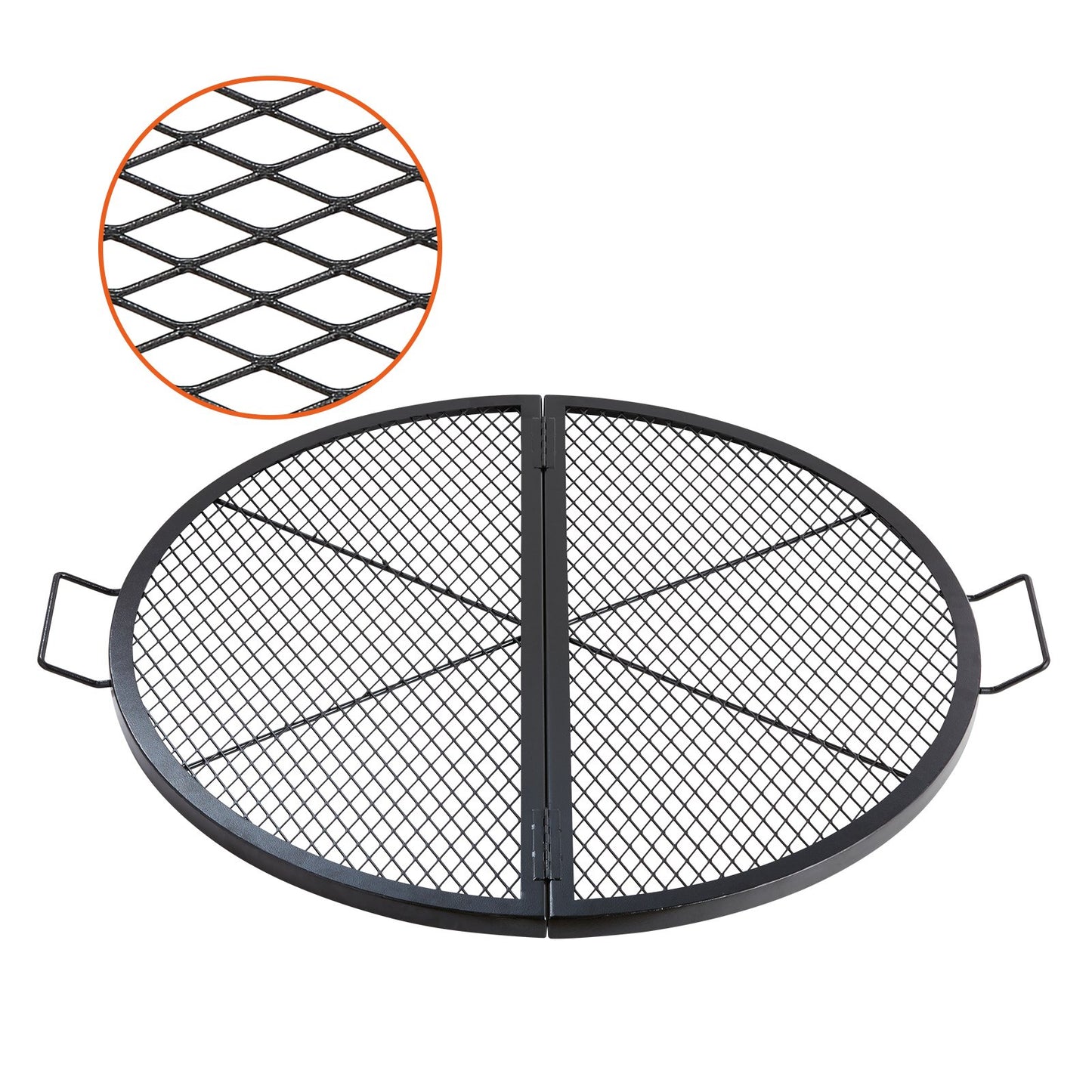 VEVOR X-Marks Fire Pit Grill Grate, Foldable Round Cooking Grate,Campfire BBQ Grill Grid,-$40