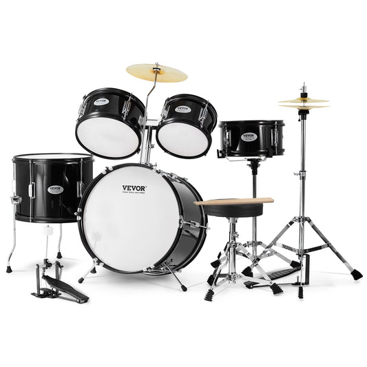 VEVOR Kids Drum Set, 5-Piece, 16 in Beginner Full Drum Set with Bass Toms Snare Floor Drum Adjustable,-$160