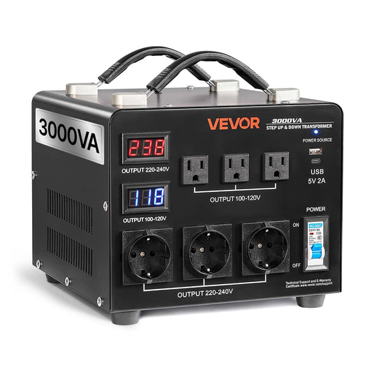 VEVOR Voltage Auto Converter Transformer, 3000VA, Heavy Duty Step Up/Down Power Transformer,-$70