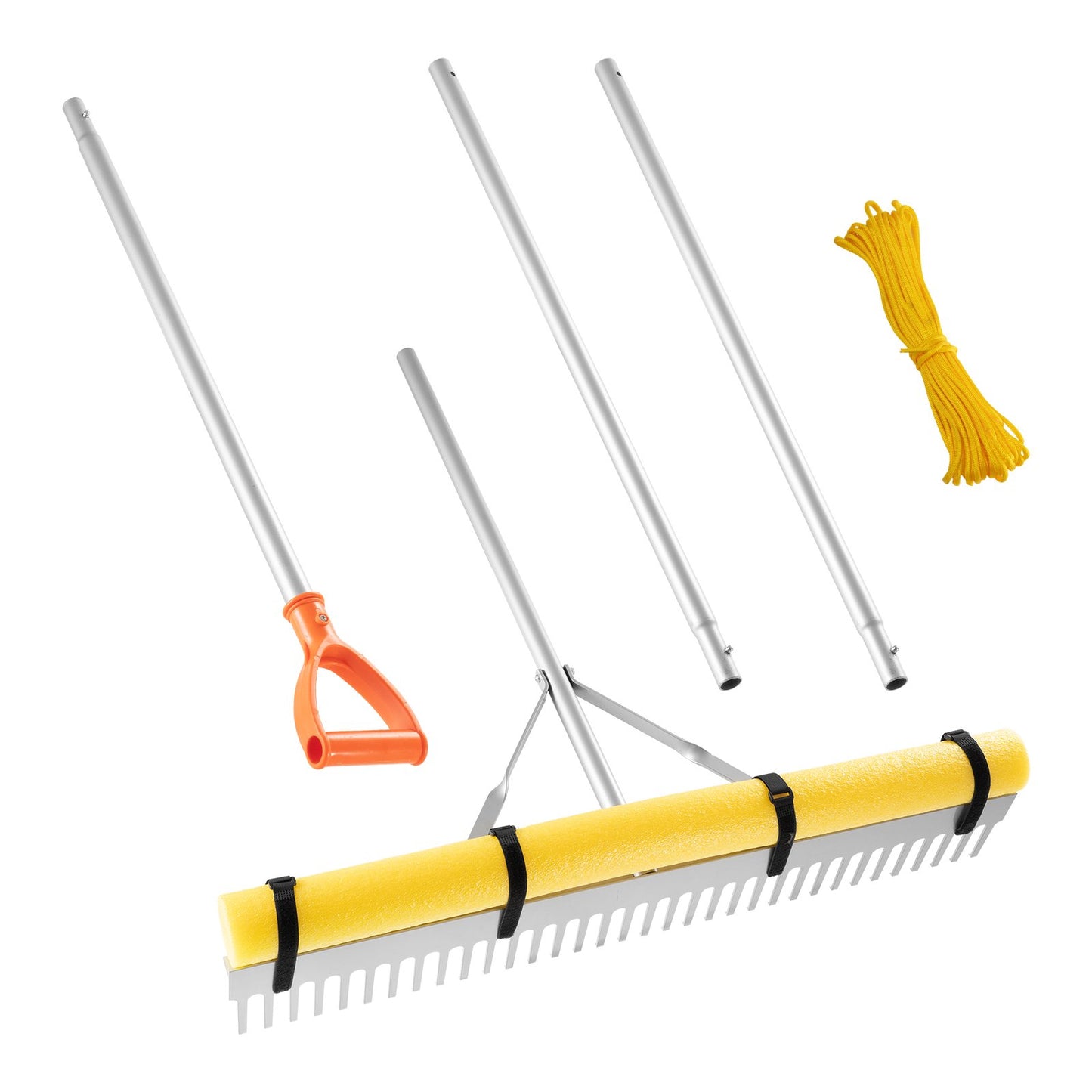 VEVOR Landscape Rake, 36 inch Wide Head 133 inch Handle, Large Aluminum Landscaping,-$35