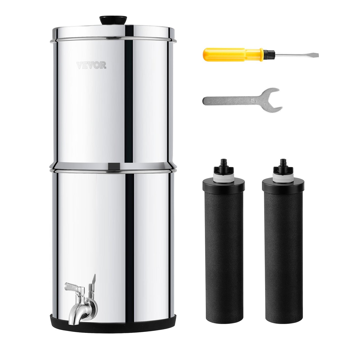 VEVOR Gravity-fed Water Filter System, 2.25G 304 Stainless-Steel Countertop System,-$80