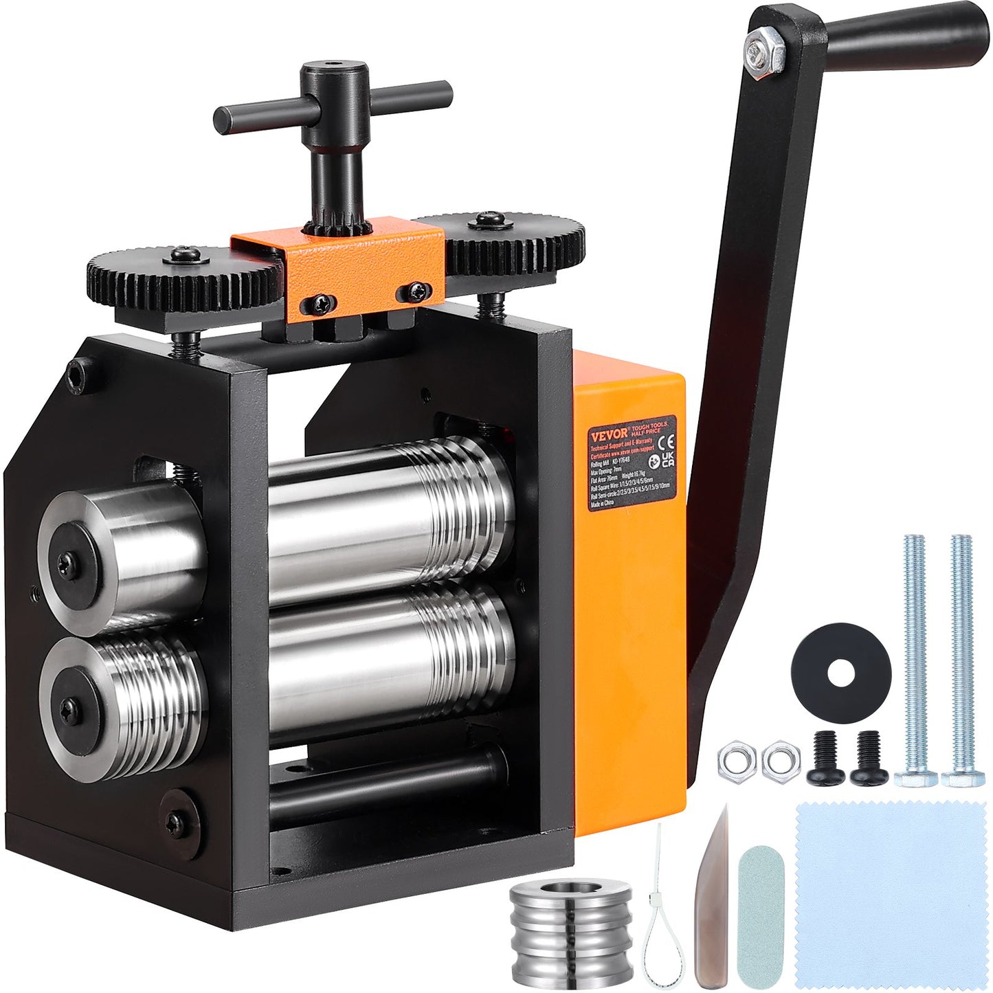 VEVOR Rolling Mill, 3"/76 mm Jewelry Rolling Mill Machine, 1: 2 Gear Ratio, 3-in-1,-$125