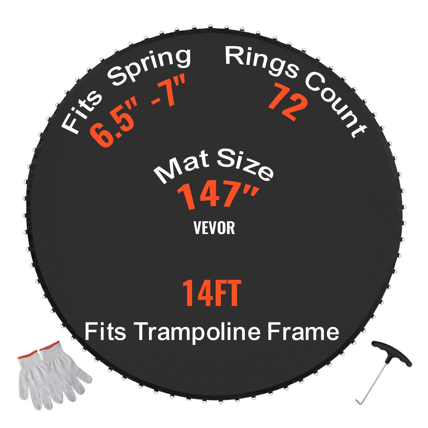 VEVOR Replacement Trampoline Mat, Jumping Mat Fits 14ft Frame, Universal Jumping Mat Trampoline,-$50