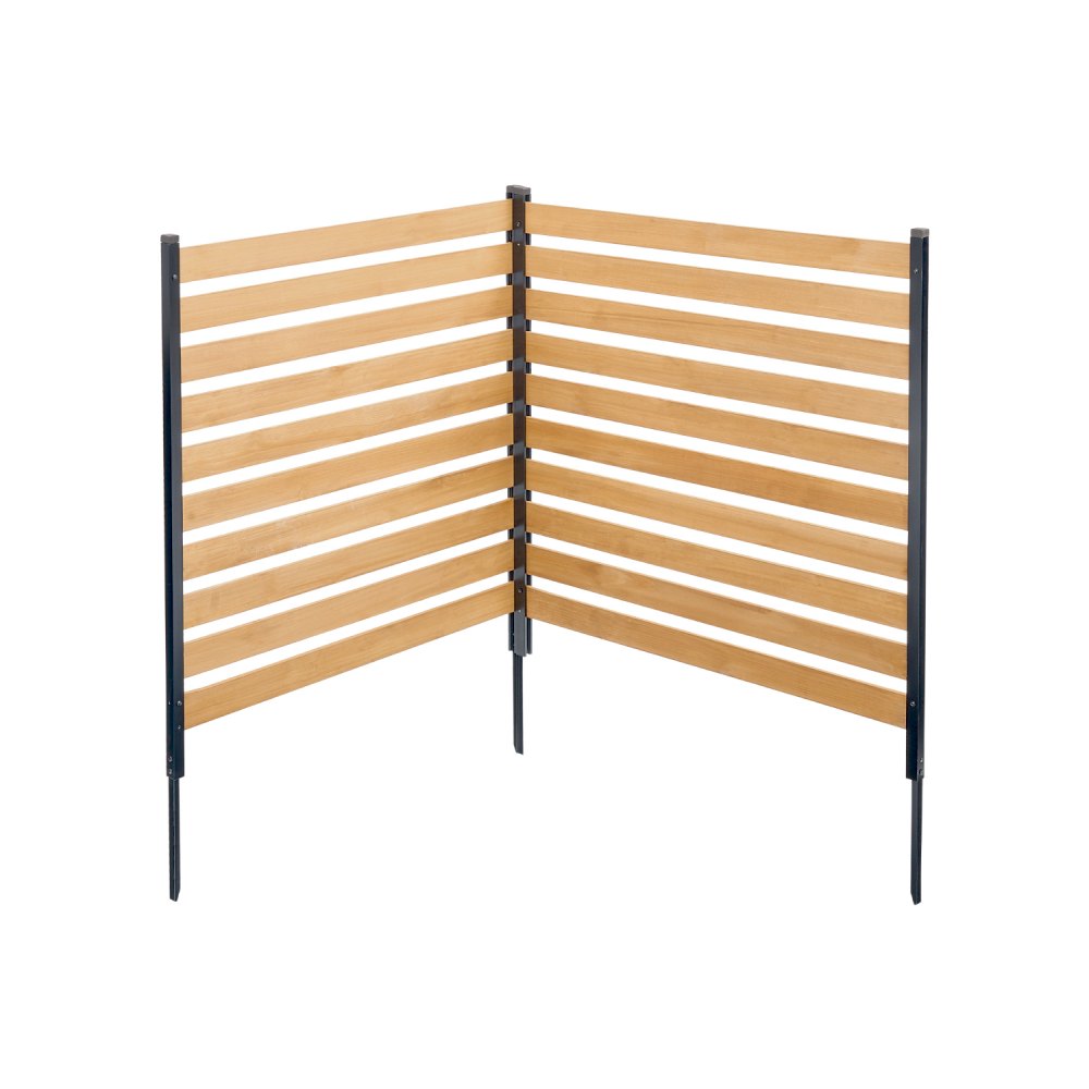 VEVOR Wood Privacy Fence, 38" W x 42" L, 2-Panel Slatted Air Conditioner Fence Screen,-$60