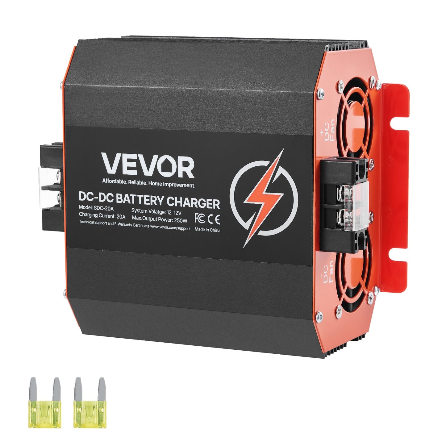 VEVOR 12V 20A DC to DC Battery Charger, 250W, On-Board Battery Charger for Lead-Acid, Lithium,-$60