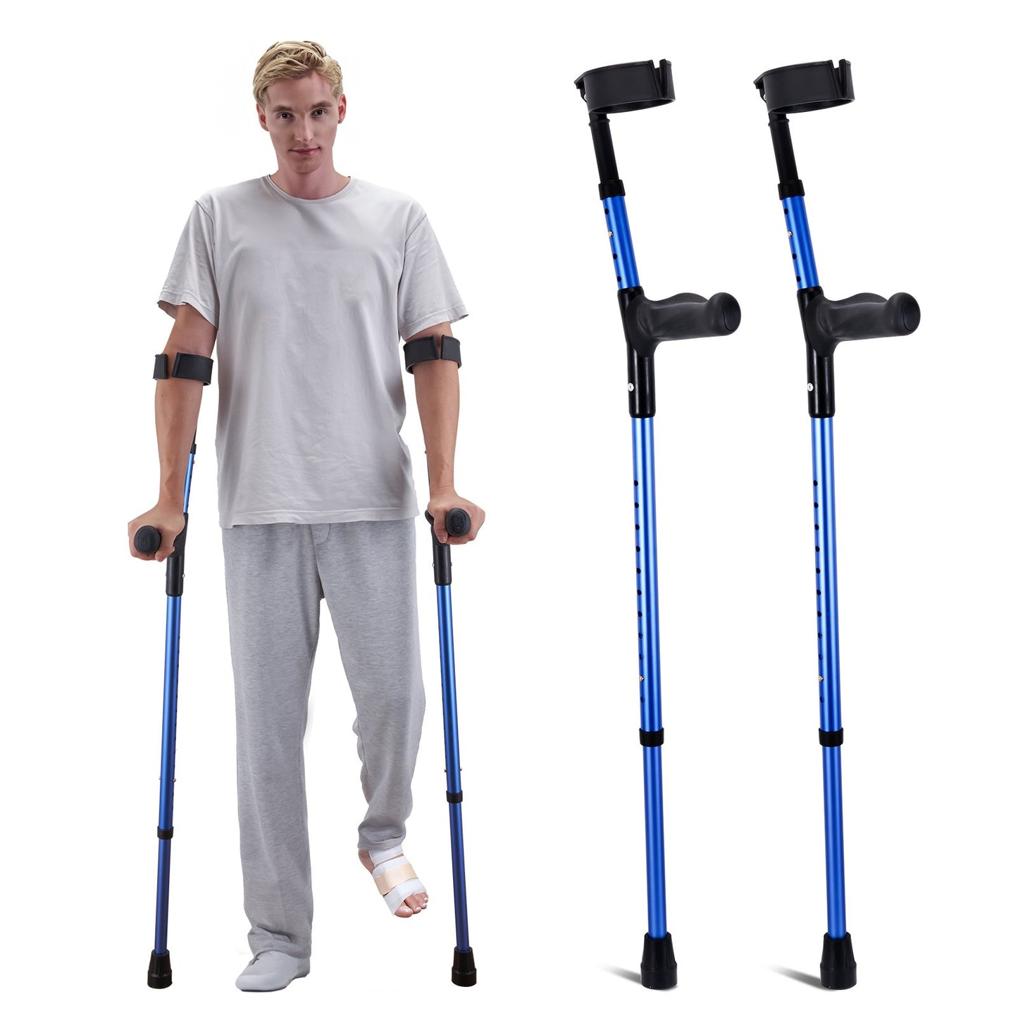 VEVOR Forearm Crutches for Adults, 11-Level Height Adjustable Walking Crutches with 4-Level Upper Cuff,-$30