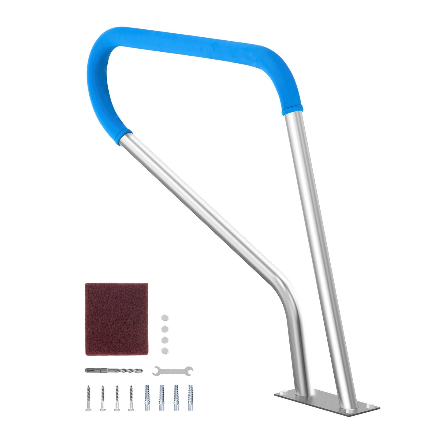 VEVOR Pool Handrail, 39 x 32 inch Pool Railing, Stainless Steel with Base Plate for Indoor/Outdoor,-$80